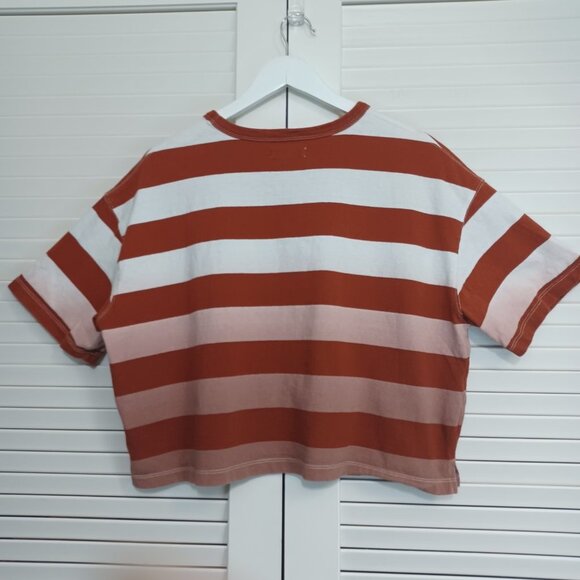 Madewell Tee Shirt Ombre Stripe Dip Dye Oversized Boyfriend Womens X Small - Picture 3 of 7